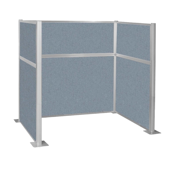 Versare Pre-Configured Hush Panel Cubicle (U Shape) 6' x 4' Powder Blue Fabric 1859004 - main